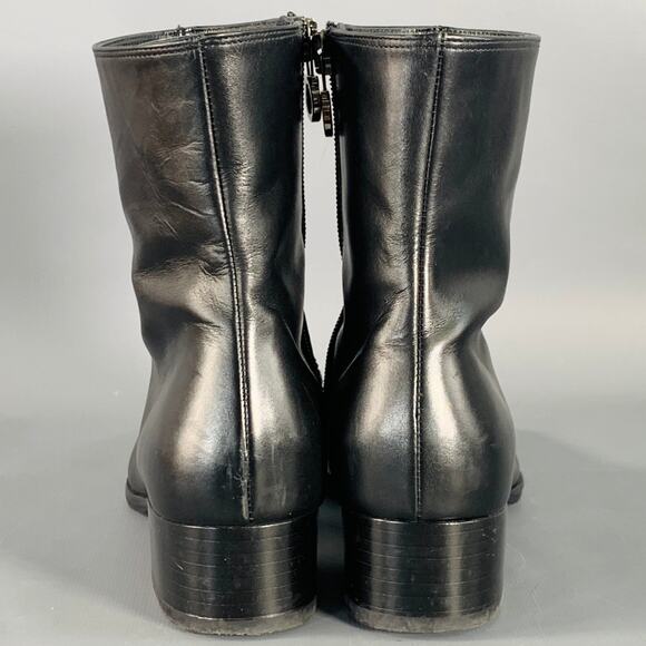 SALVATORE FERRAGAMO Size 5 Black Leather Split Toe Side Zipper Boots - Picture 3 of 8